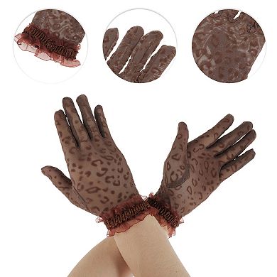 Leopard Sunblock Mittens for Women 1 Pair