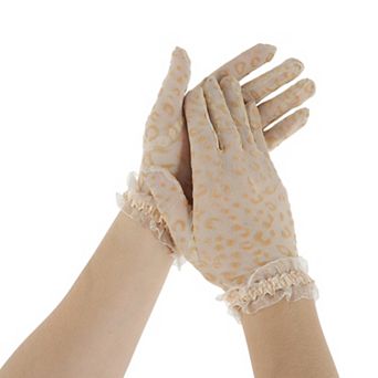 Leopard Sunblock Mittens for Women 1 Pair