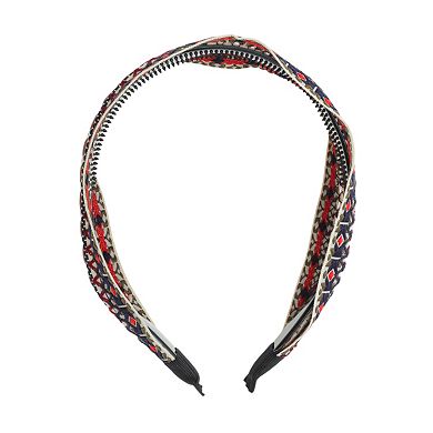 Embroidery Geometric Headband for Women 1 Pc