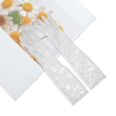 Rose Long Sunblock Mittens for Women 1 Pair