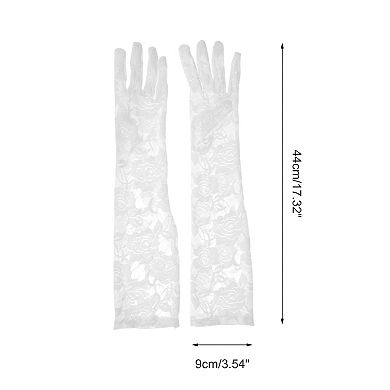 Rose Long Sunblock Mittens for Women 1 Pair