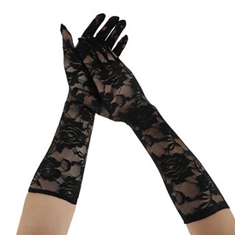 Rose Long Sunblock Mittens for Women 1 Pair