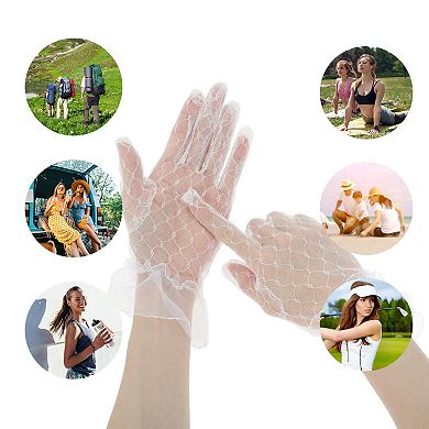 Mesh Hollow Sunblock Mittens for Women 1 Pair
