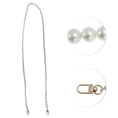 1 Pc Leather and Faux Pearl Handbag Strap for Travelling