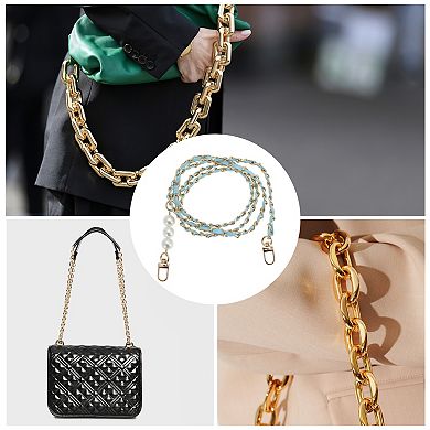 1 Pc Leather and Faux Pearl Handbag Strap for Travelling