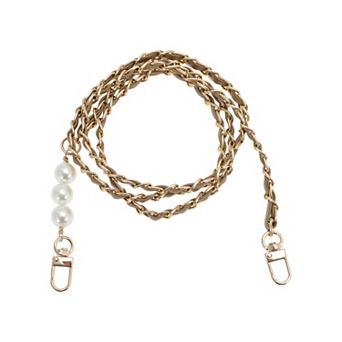 1 pc Leather and Faux Pearl Handbag Strap for Travelling