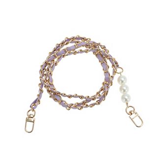 1 pc Leather and Faux Pearl Handbag Strap for Travelling