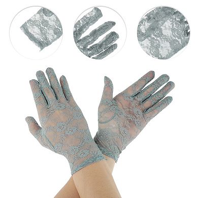 Flower Hollow Sunblock Mittens for Women 1 Pair