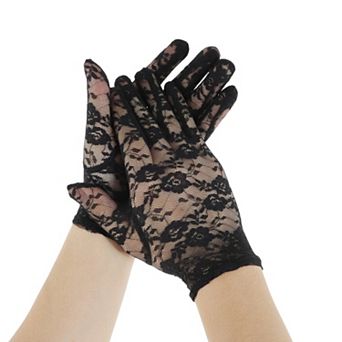 Flower Hollow Sunblock Mittens for Women 1 Pair