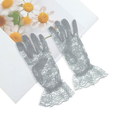 Floral Thin Sunblock Mittens for Women 1 Pair