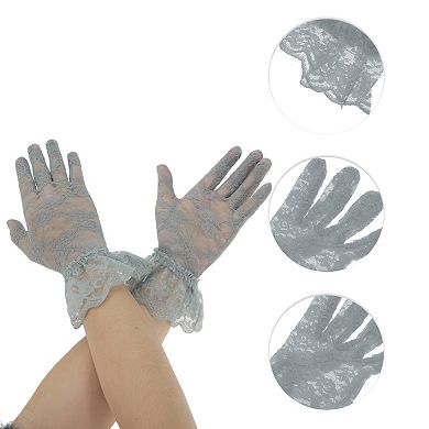 Floral Thin Sunblock Mittens for Women 1 Pair