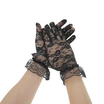 Floral Thin Sunblock Mittens for Women 1 Pair