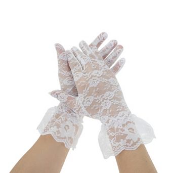 Floral Thin Sunblock Mittens for Women 1 Pair