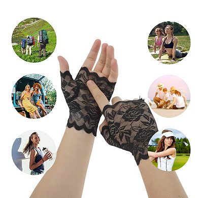 Half Finger Thin Sunblock Fingerless Gloves for Women 1 Pair