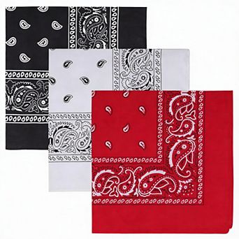 Cotton Paisley Bandanas, Multi-Color, 22"x22", Versatile, Stylish