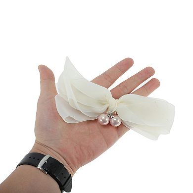 Bow with Pearls Hair Barrettes 1 Pc