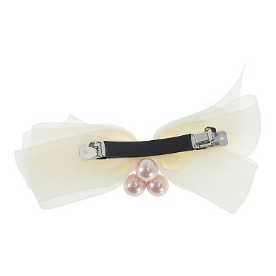 Bow with Pearls Hair Barrettes 1 Pc