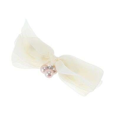 Bow with Pearls Hair Barrettes 1 Pc