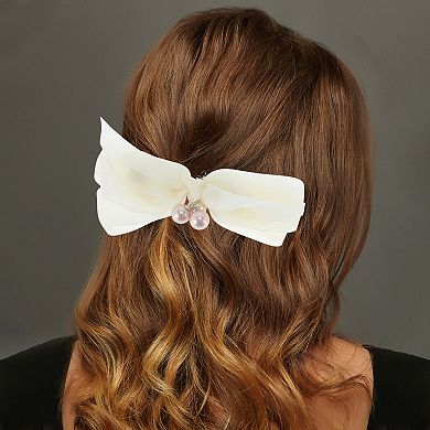 Bow with Pearls Hair Barrettes 1 Pc