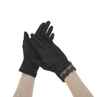 Embroidery Floral Sunblock Mittens for Women 1 Pair