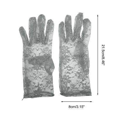 Floral Lace Sunblock Mittens for Women 1 Pair