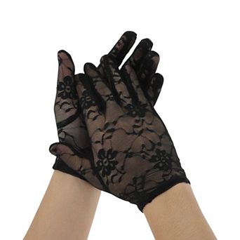 Floral Lace Sunblock Mittens for Women 1 Pair