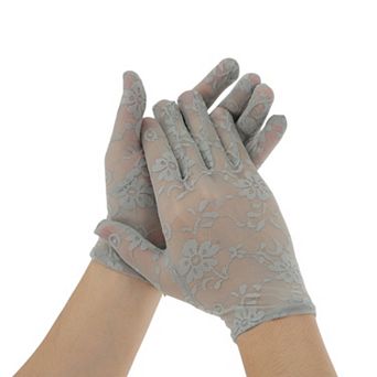 Floral Lace Sunblock Mittens for Women 1 Pair