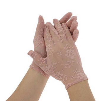 Floral Lace Sunblock Mittens for Women 1 Pair