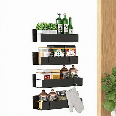 4-piece magnetic spice rack set, suitable for small kitchens, fridge storage and organization rack