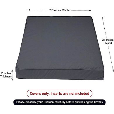 Covers&All Square Outdoor Cushion Slipcover with Zippers for Patio Couch Sofa Seats,Water & UV