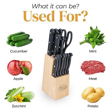 Alpine Cuisine Stainless Steel Cutlery Set 13-piece, Durable & Rust Resistant, Multipurpose Use