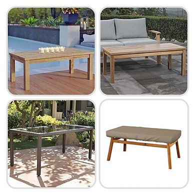 Covers&All Rectangular Table Top Cover, Outdoor Furniture Cover Waterproof, UV-Resistant