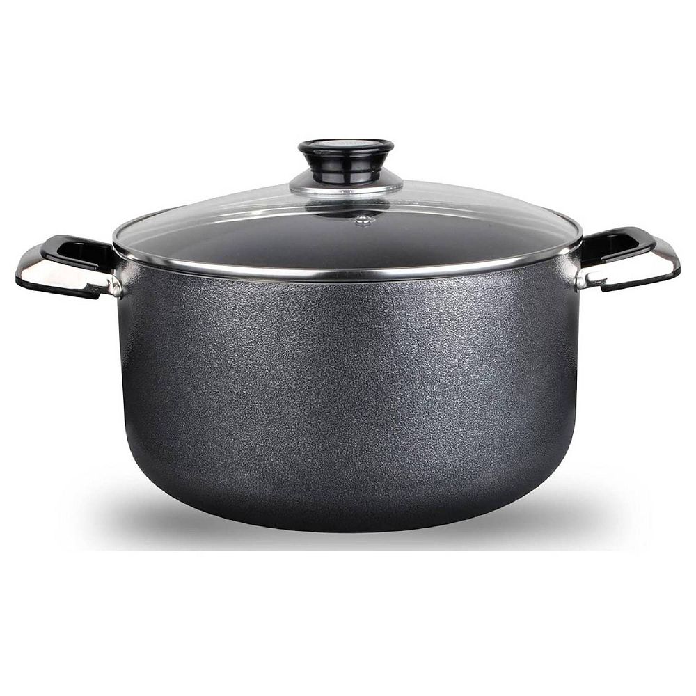 Alpine Cuisine 10 Quart Non-stick Stock Pot With Tempered Glass Lid And ...