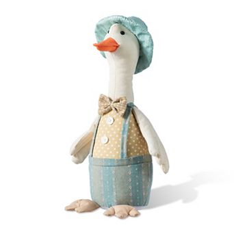 Glitzhome 15.75"H Easter Fabric Boy Duck Figurine