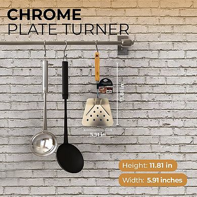 Alpine Cuisine Wood Solid Turner 11.81", Non-stick Cookware & Heat Resistant Kitchen Spatulas