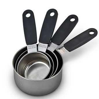 Alpine Cuisine Measuring Cups And Spoons Set 4 pc , Stainless Steel Kitchen Gadgets For Cooking