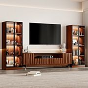 Walnut Finish TV Stand for TVs up to 75