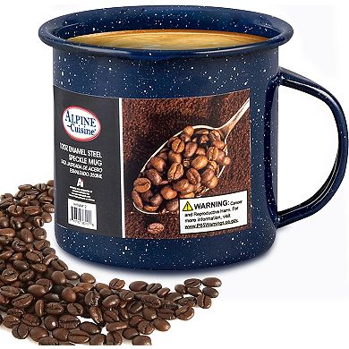 Alpine Cuisine Enamel Steel Dark Blue Speckle Mug 12oz