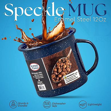 Alpine Cuisine Enamel Steel Dark Blue Speckle Mug 12oz