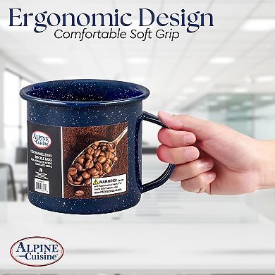 Alpine Cuisine Enamel Steel Dark Blue Speckle Mug 12oz