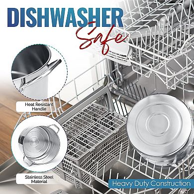 Alpine Cuisine 12 Piece Stainless Steel Stock Pot Steamer Set 6.5/9.5/12/16 Quart