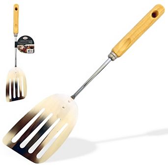 Alpine Cuisine Wood Solid Turner 13" With Comfortable Handle Non-stick Cookware