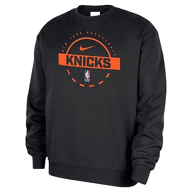 Men's Nike Black New York Knicks 2025/26 Authentic Practice Club Sweatshirt