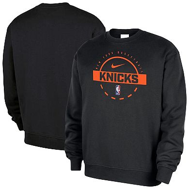 Men's Nike Black New York Knicks 2025/26 Authentic Practice Club Sweatshirt