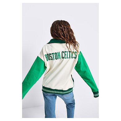 Unisex Terez White Boston Celtics Colorblock Quarter-Zip Pullover
