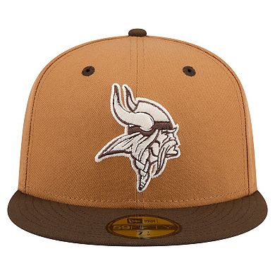 Men's New Era Light Brown/Dark Brown Minnesota Vikings Two-Tone Walnut 59FIFTY Fitted Hat