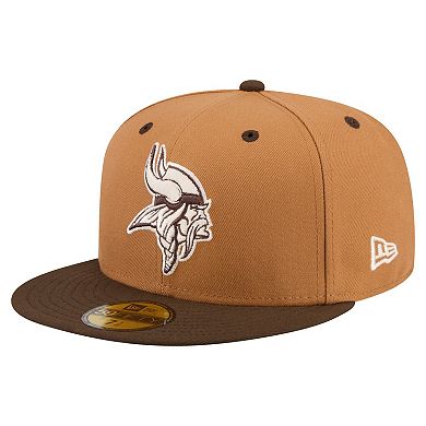 Men's New Era Light Brown/Dark Brown Minnesota Vikings Two-Tone Walnut 59FIFTY Fitted Hat
