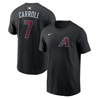Men's Nike Corbin Carroll Black Arizona Diamondbacks Name & Number T-Shirt