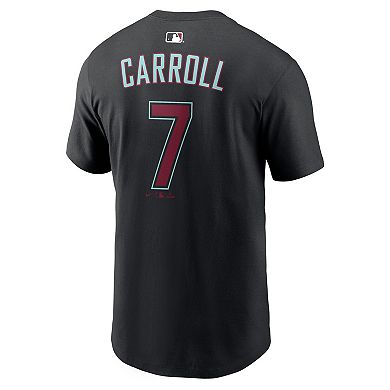 Men's Nike Corbin Carroll Black Arizona Diamondbacks Name & Number T-Shirt