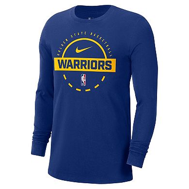 Men's Nike Royal Golden State Warriors Authentic Long Sleeve Practice T-Shirt